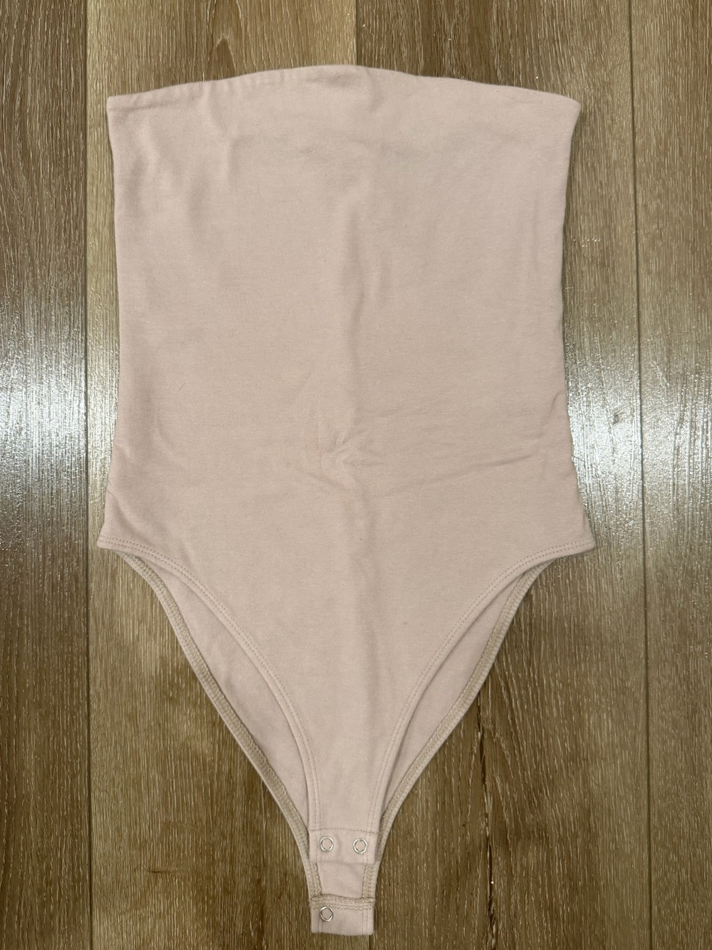 Forever 21 Strapless Knit Bodysuit in Pale Blush